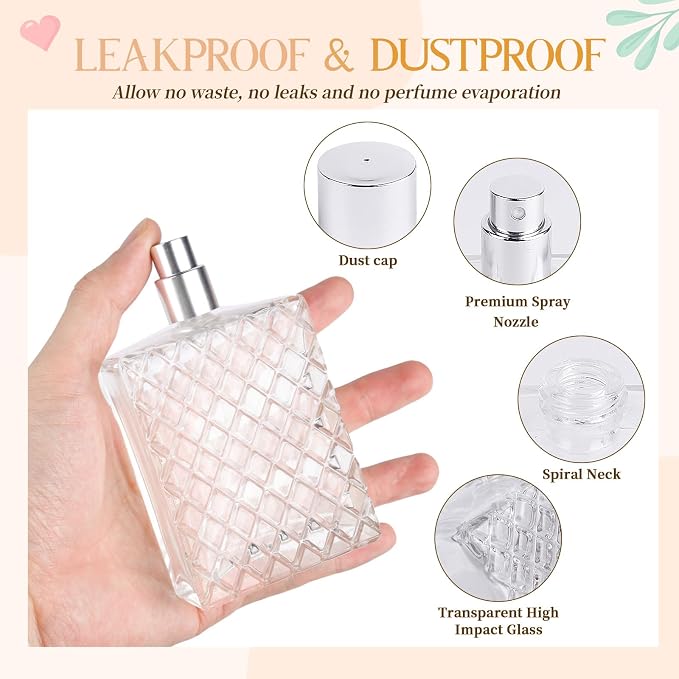 Set de 2 frascos de perfume de vidrio de 100 ml miniatura 4