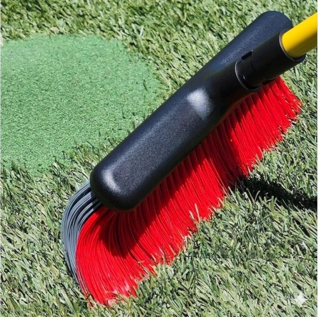 Cepillo Césped Artificial Compatible con Palo Universal, Sin Mango. Barredora Césped Artificial. Escoba o Rastrillo Sin Mango. Ideal Accesorio De Jardin.