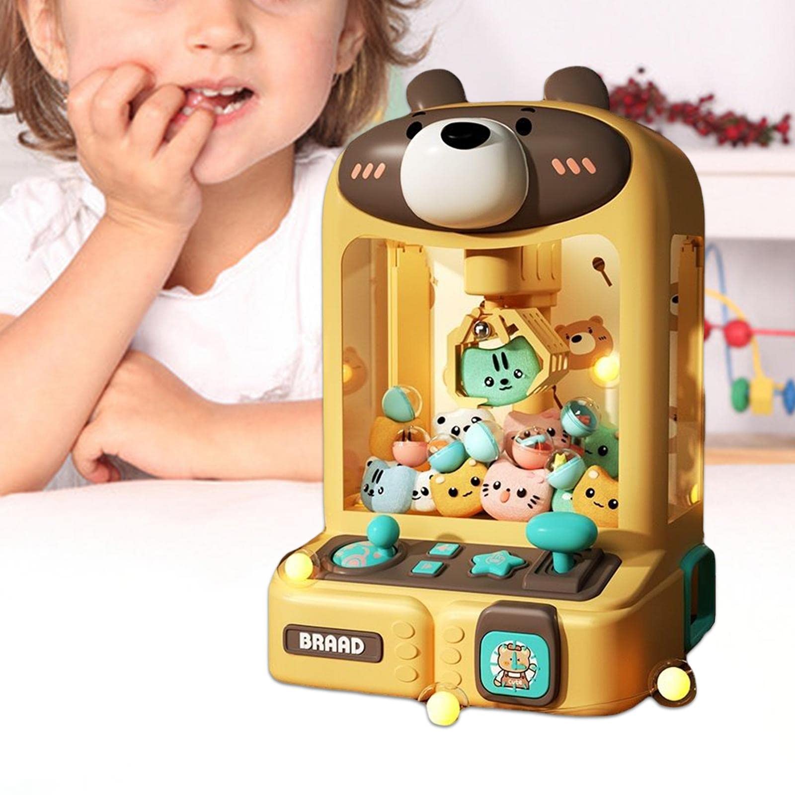 Claw Machine Arcade Game Arcade Candy Capsule Claw Game Giocattolo per Ragazzi Ragazze, Orso