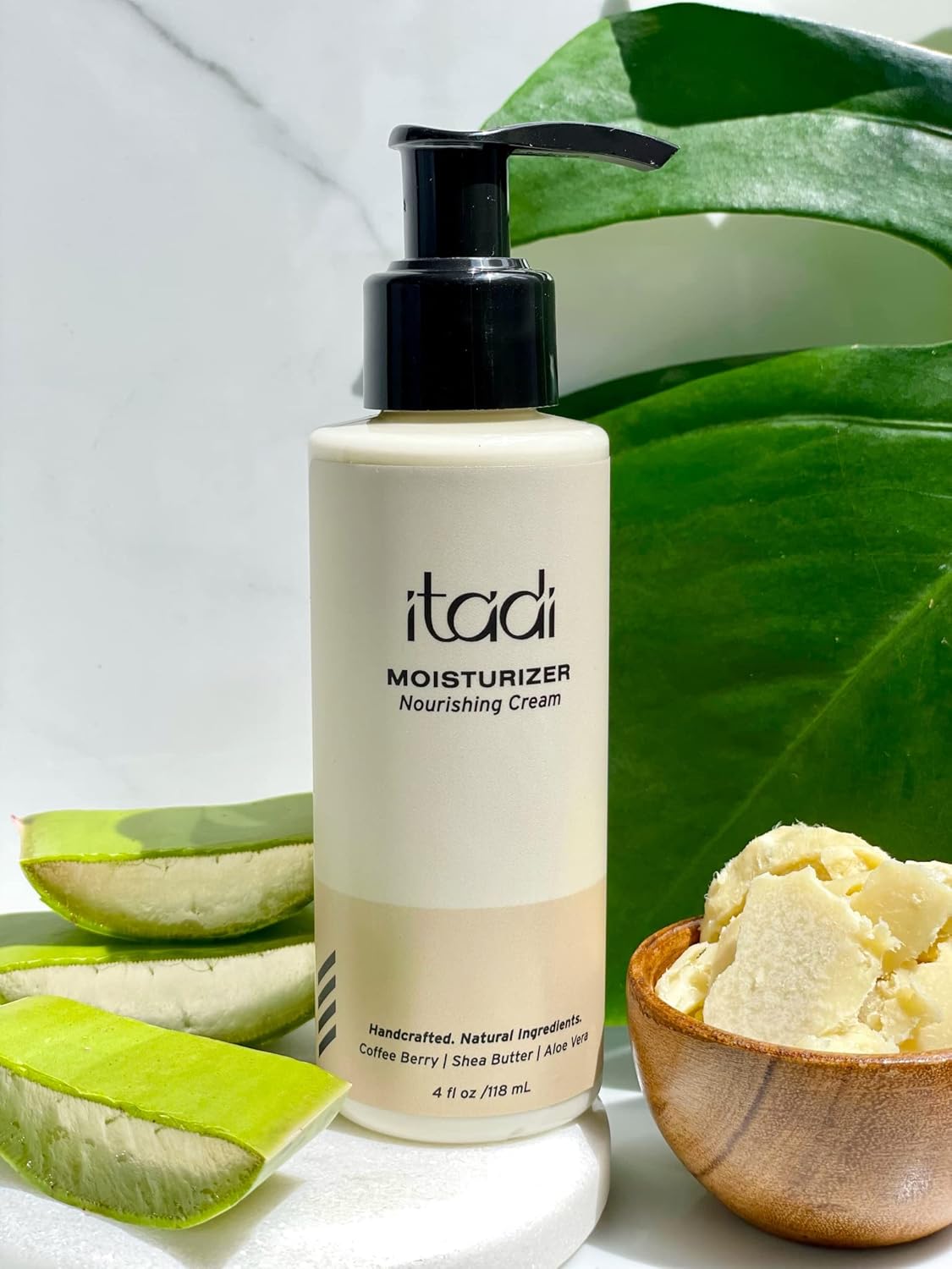 ITADI Organic Natural Daily Face Moisturizer Cream | Coffee Berry, Aloe Vera & Shea Butter Infused Hydration | Soothing for Dry Skin | Lightweight Face Cream With Vitamins + Aloe Vera - 4 fl oz - Image 2