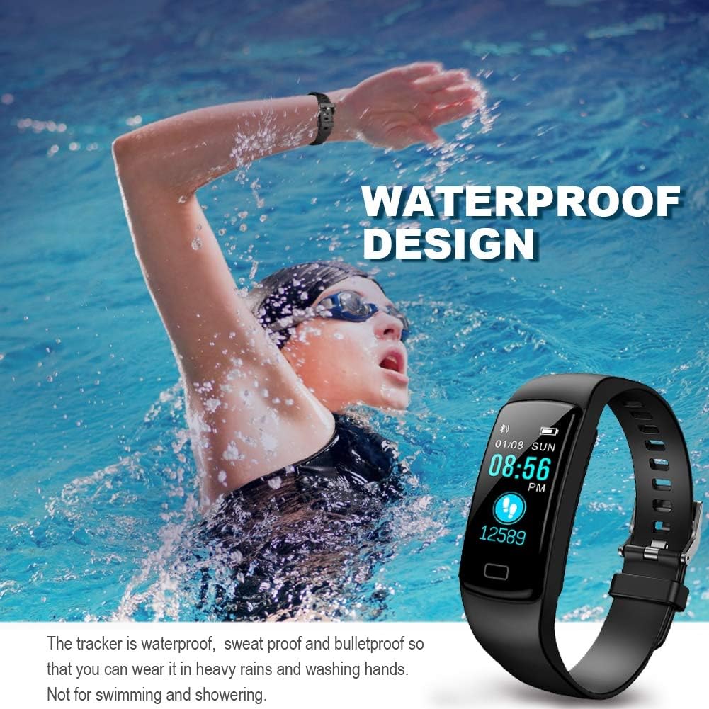 Fitness Tracker, Heart Rate Monitor Activity Tracker Waterproof with Sleep Monitor, Health Exercise Fitness Watch Step Counter Pedometer Walking Calories Burned for Women Men Kids : Sports & Outdoors