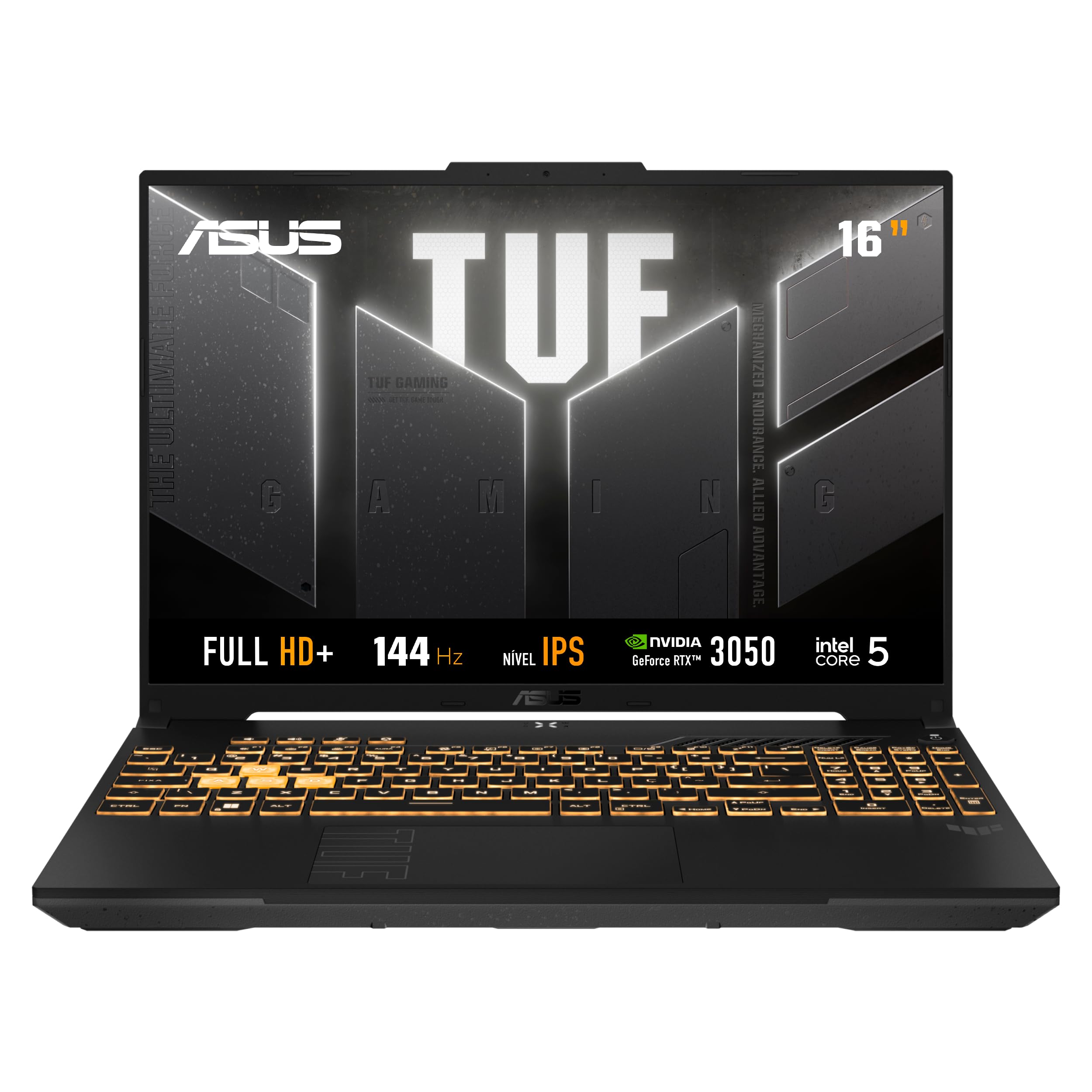 Notebook ASUS TUF Gaming F16 Intel Core 5, RTX 3050, 16 GB, 512 GB SSD, W11 Home,Tela 16.0'' FHD, Mecha Gray - FX607VJ-RL007W