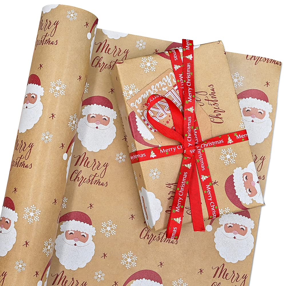 Papel Kraft Blanco Decorativo Rollo De Papel De Regalo Kraft Con Copos De Nieve - 15 Metros Para Regalos Navideños Y Cumpleaños Papel Copos Nieve