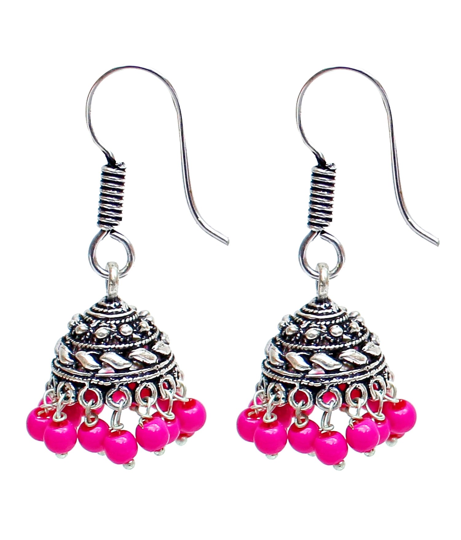 Lucky Jewellery Magenta Oxidized Silver Jhumki Earrings for Girls (50-AJ0-2534-R-S) (B01LY2IKOJ) Amazon Price History, Amazon Price Tracker