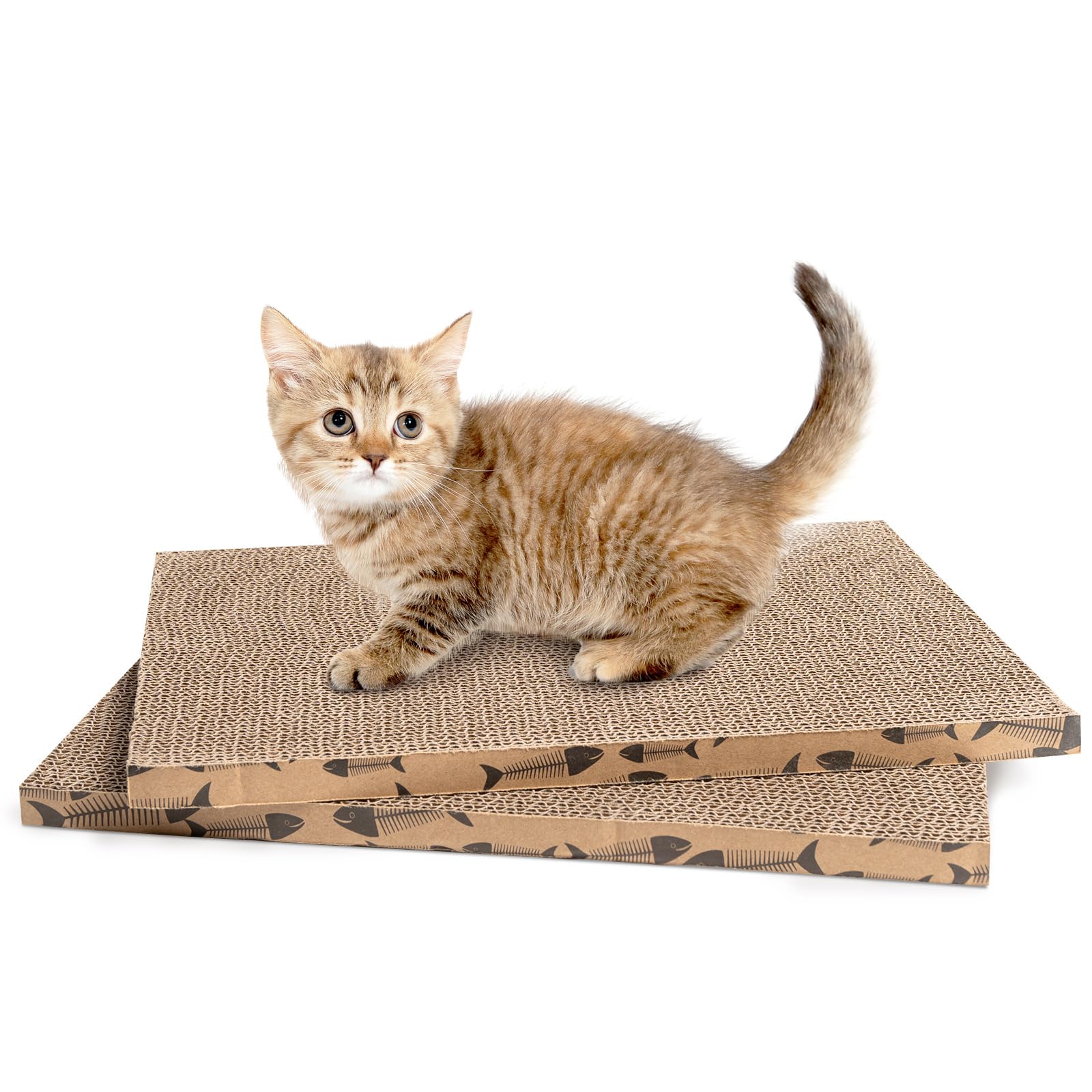Roadtofree Cat Scratcher Cardboard Cat Scratching Board Cat Scratchers for Indoor Cats Cat Scratching pad (2pcs)