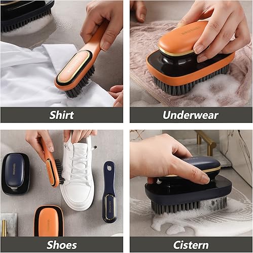 Miniatura 6 de 2 cepillos de limpieza con agarre cómodo, cepillo de cerdas suaves para lavandería, cepillo de limpieza para el hogar, para ropa, alfombra, piso,