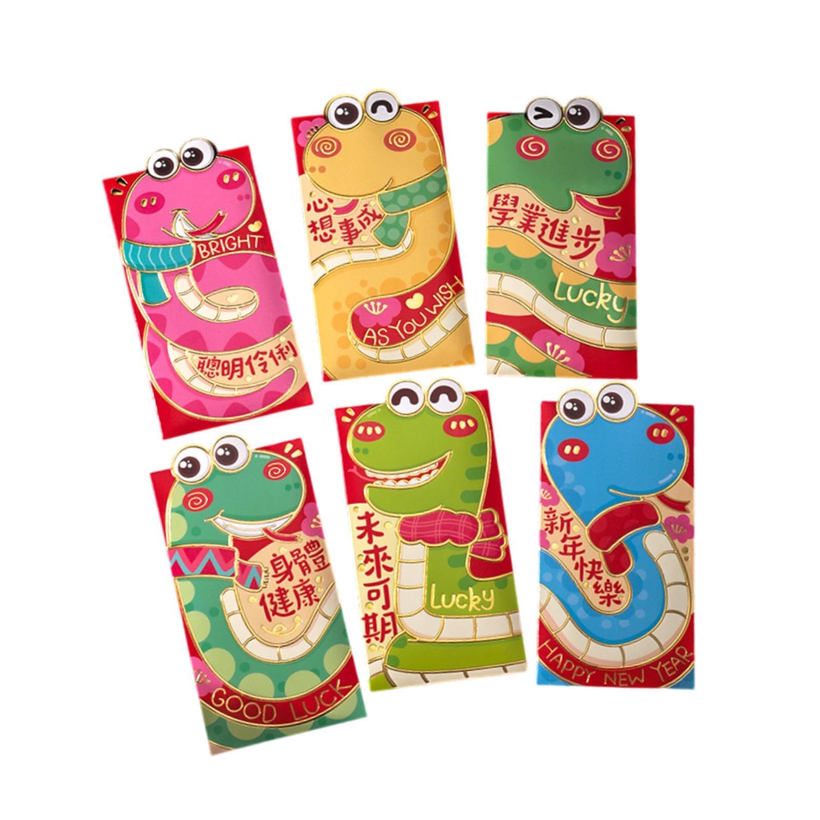 6X 2025 Chinese New Year Red Envelope Cute for Party Favors Wedding Birthday Style C-image-34