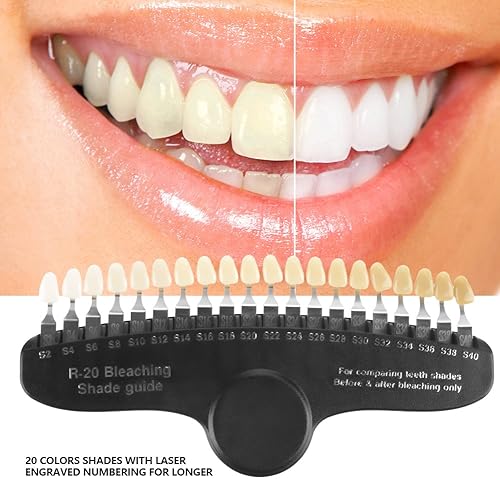 Miniatura 2 de 20 colores blanqueamiento dental sombra blanqueamiento porcelana profesional blanqueamiento tabla de sombra para uso blanqueador con espejo