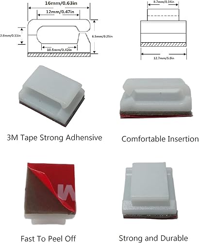 Miniatura 2 de Threetwofour Clips de tira de luz LED, soportes de montaje autoadhesivos, abrazadera de cable para tira de luz LED IP65 de 8 a 0.394in de ancho,