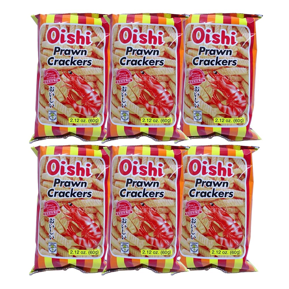 Oishi Prawn Crackers 60g (Pack of 10) Regular