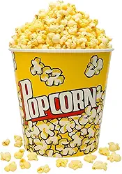 Balde de Pipoca Vasilha Pote Plástico Copo Estampado Popcorn 17,5x17,5cm 2,4 Litros