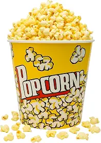 Balde de Pipoca Vasilha Pote Plástico Copo Estampado Popcorn 17,5x17,5cm 2,4 Litros