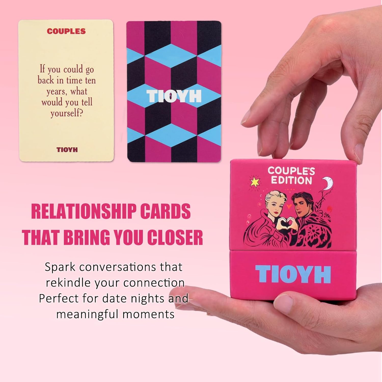 Couples Card Game & Conversation Starters: 200 Deep Questions for Date Night - Fun Relationship Building Activity, Romantic Gift for Husband Wife, Quality Time Together