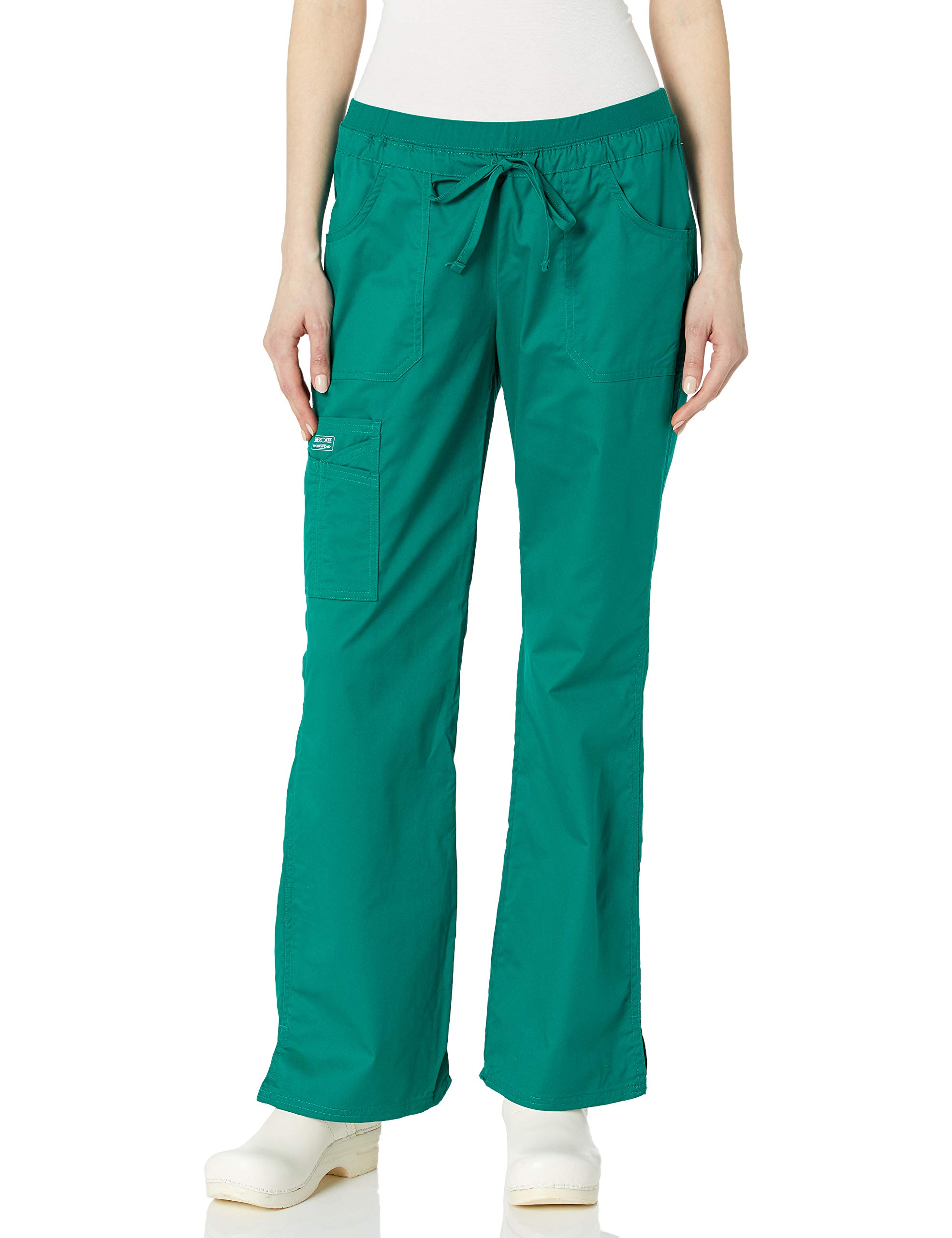 CherokeeWomen Scrubs Pants with Contemporary Fit, Low Rise, Flare Leg Bottoms with 6 Pockets 24001