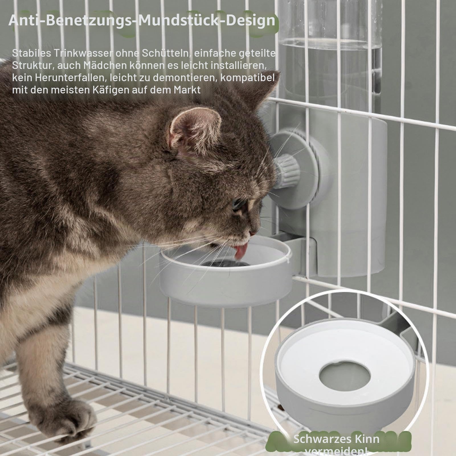 Wasserspender für Haustiere, Hundekäfig-Wasserspender, großes Fassungsvermögen, Trinkwerkzeug für Katzen, Welpen, Kaninchen und andere Tiere
