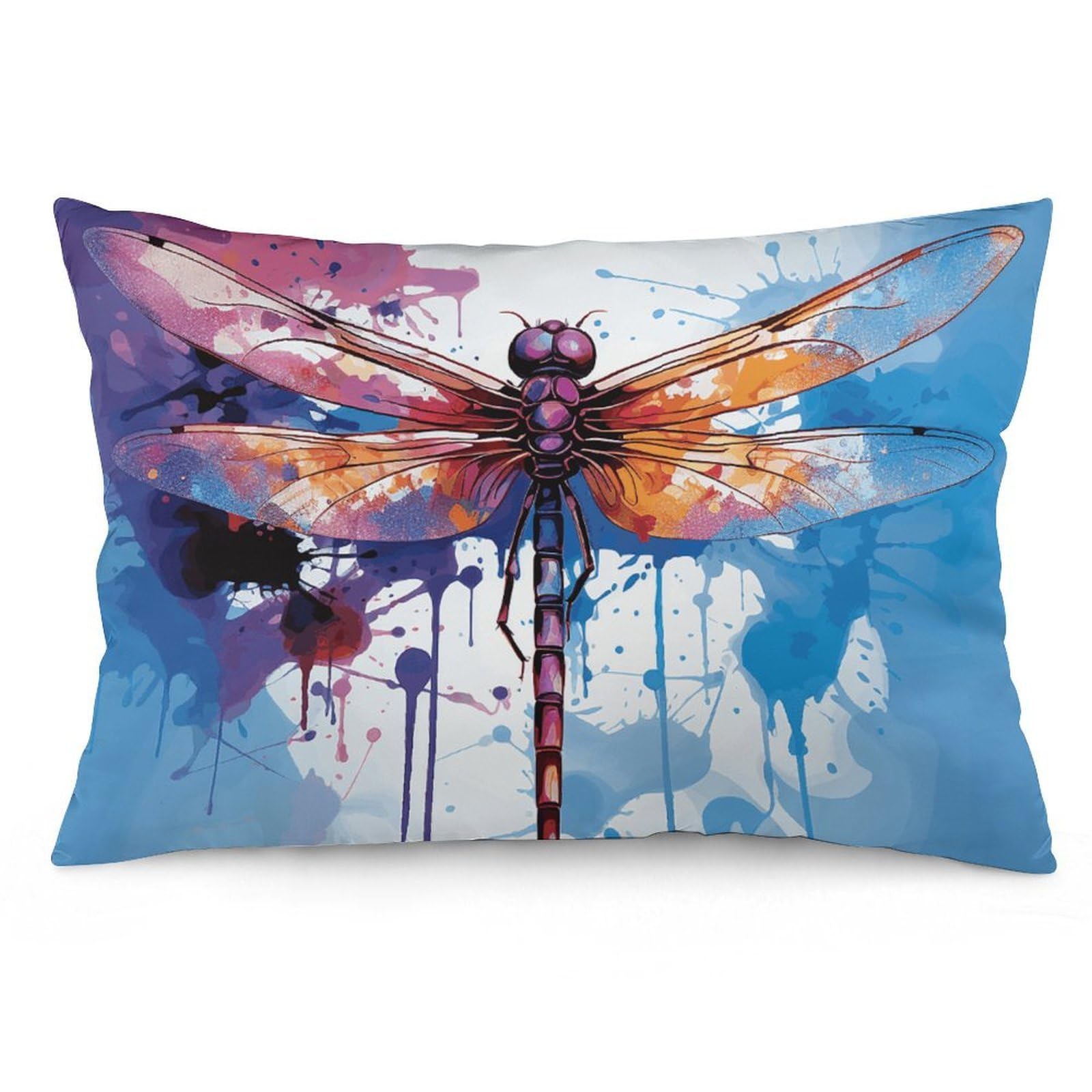 2 Pack Pillow Cases for Hair and Skin, Soft Breathable Pillow Case Covers with Hidden Zipper, Colorful Abstract Dragonfly Pillowcase 20"x30" Pillow Covers for Sleeping Gift