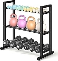 Netuaoo 3-Tier Adjustable Dumbbell Rack Stand - 450 lb Capacity Weight Storage Organizer for Home Gym (Dumbbells Not Included)