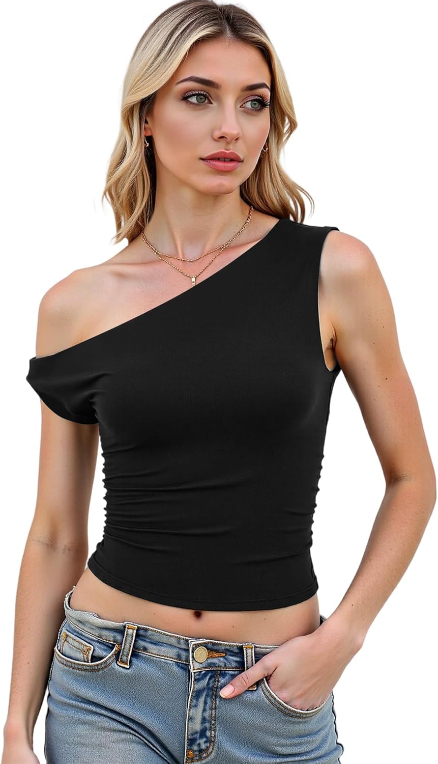 Off The Shoulder Tops for Women Tank Top Double Lined Crop Tank Tops Trendy Summer Going Out Top Sleeveless Fashion Clothes - Image 6