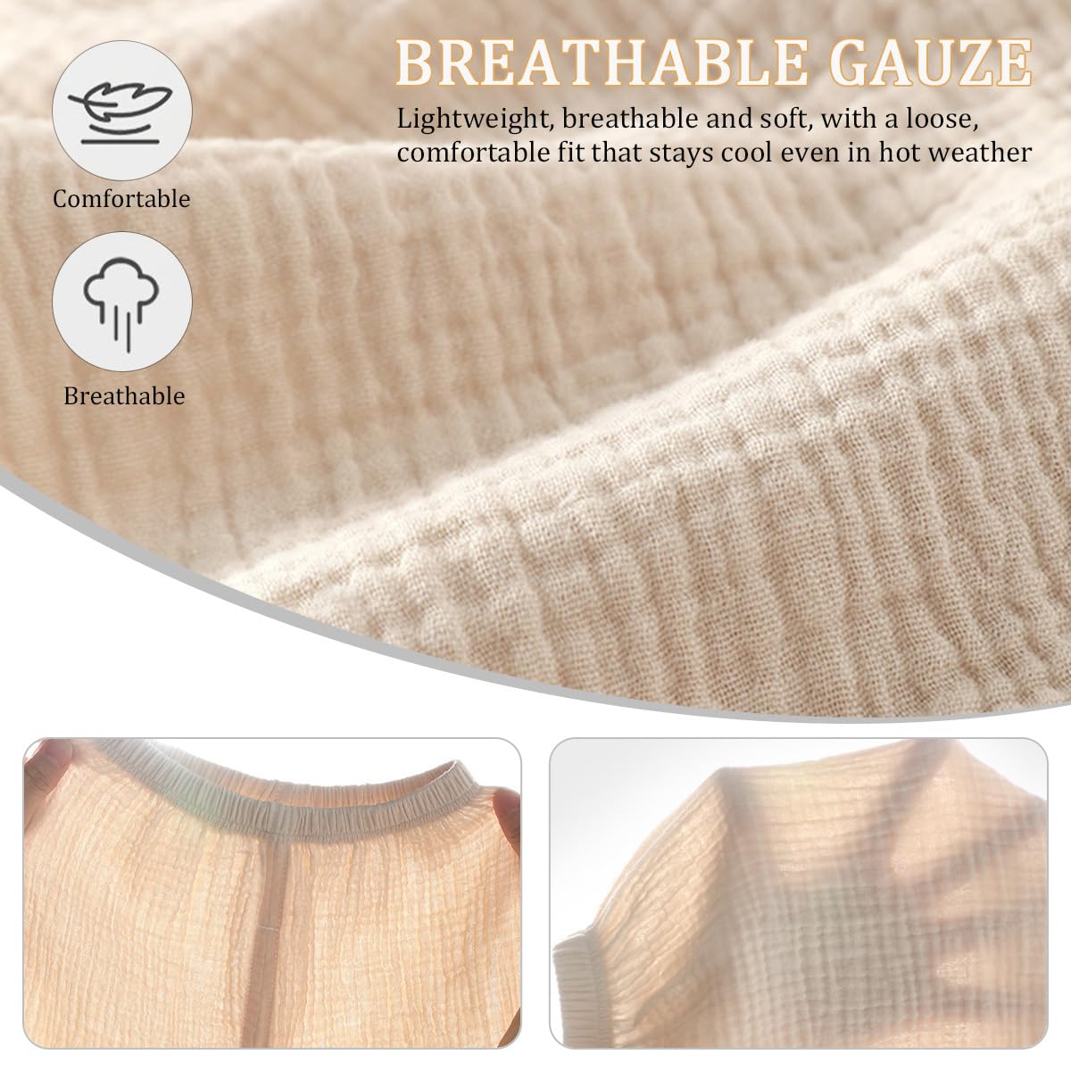 Lot de 2 Pantalon en Gaze Coton pour Bébé Fille Garçon Pantalons Bloomers Été Pantalon Bouffant à Couleur Unie Pantalons Long Décontracté Jogging pour Garçon Fille 6 Mois-4 Ans