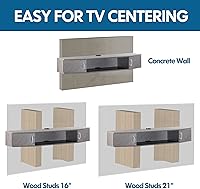 Vista 6 de FITUEYES Soporte flotante para TV, centro de entretenimiento montado en la pared, gabinete de almacenamiento para consola multimedia, debajo del Gris