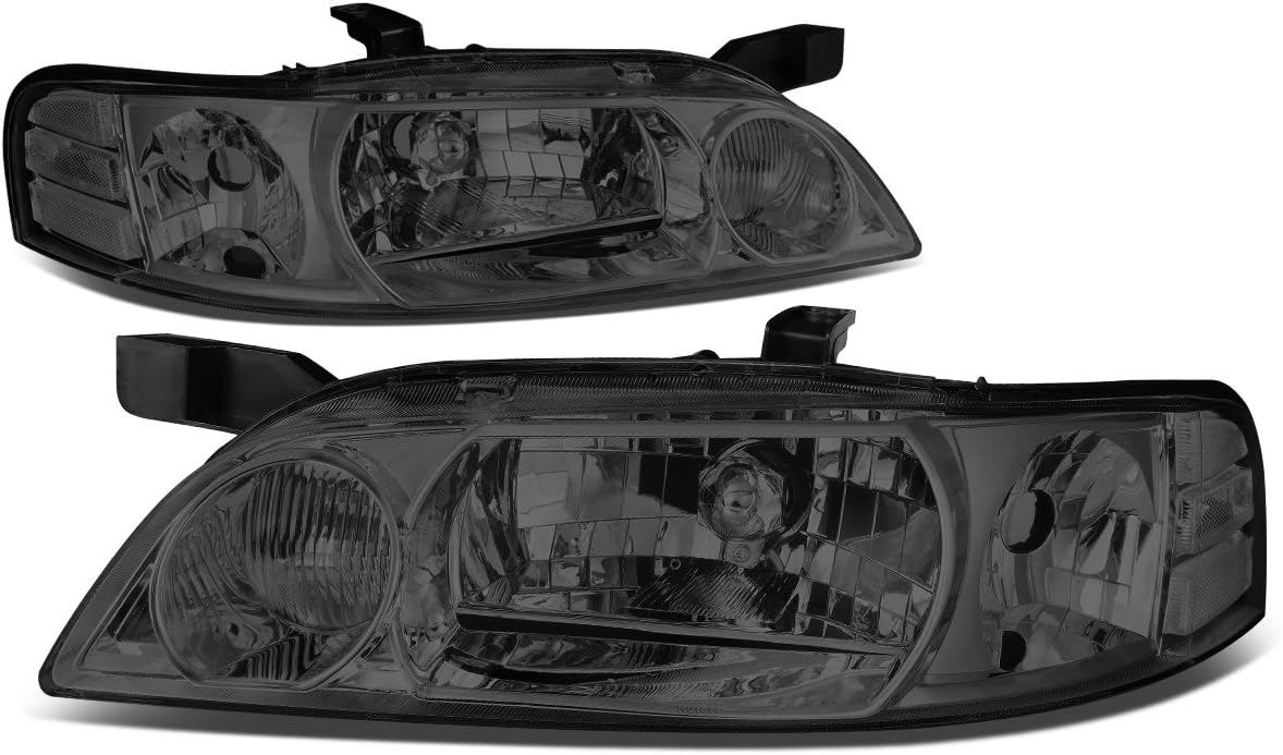 DNA Motoring HL-OH-072-SM-CL1 Smoke Lens Clear Corner Headlights [00-01 Nissan Altima]
