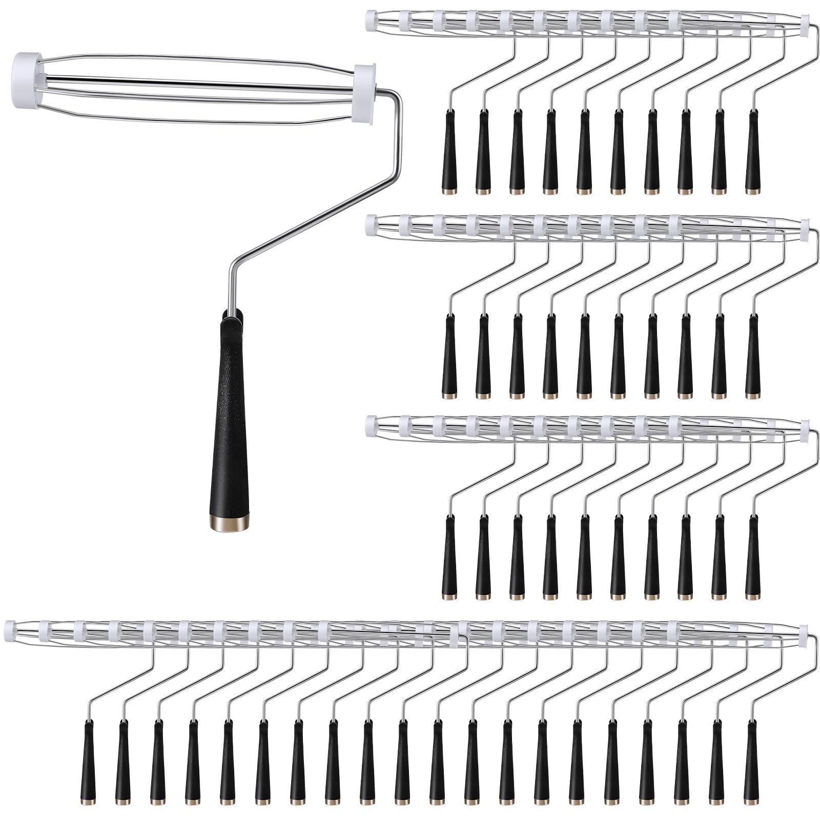 Gerrii 60 Pcs 9 Inch Paint Roller Painting Roller Frame 5 Wire, Black