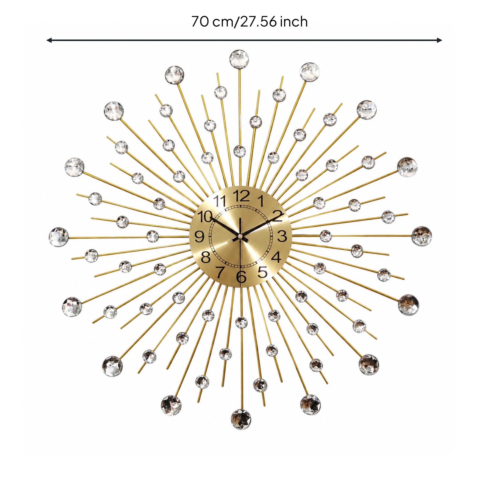 TISHITA Horloge Silencieuse | Morne, Horloge Murale, Décorative, pr Entrée, 70CM,