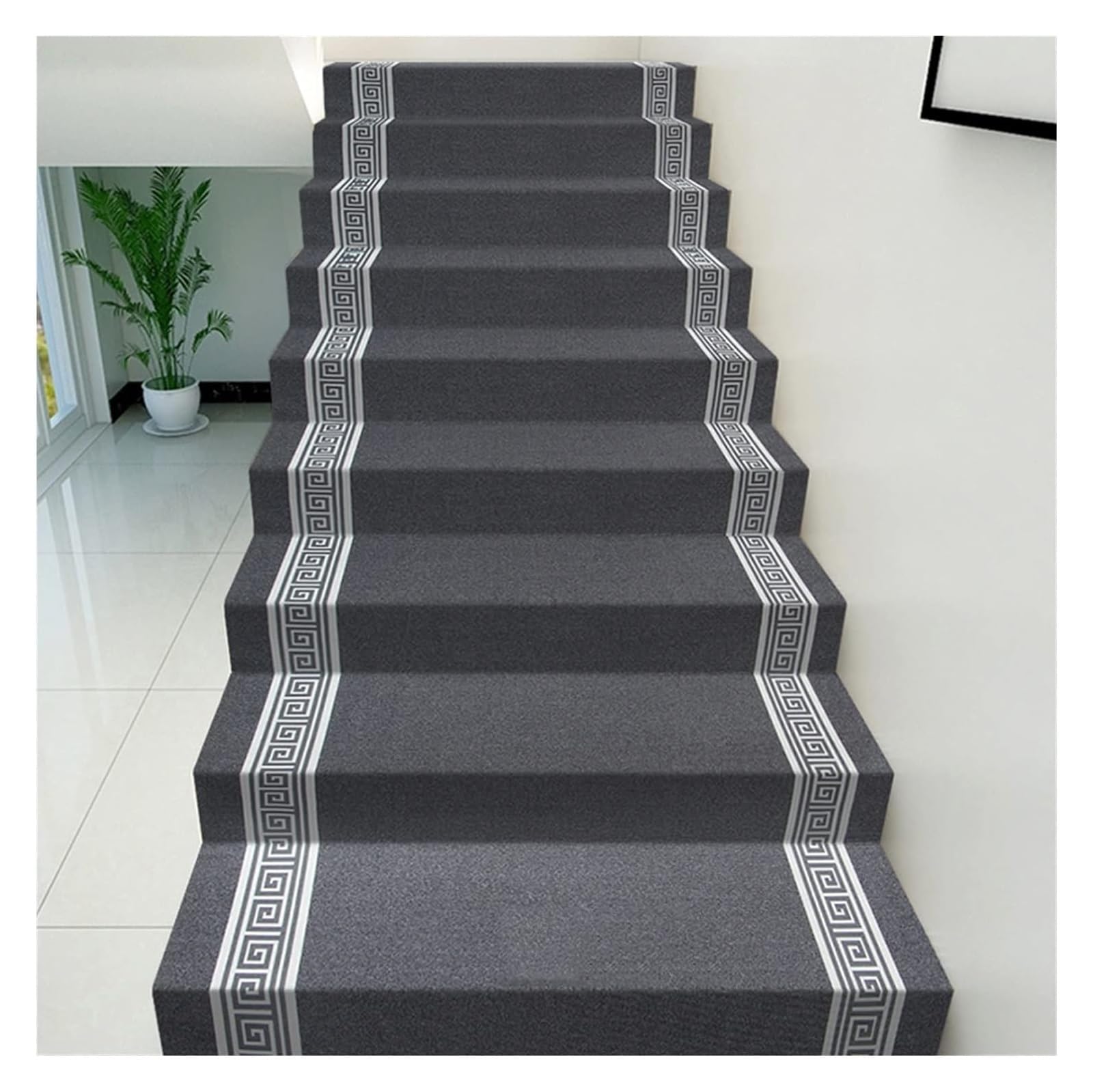 Alfombra de escalera en rollo autoadhesiva de 5 mm gris para peldaños de casa 1x4m