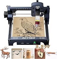 ACMER S1 3500mW Laser Engraver & Cutter - 130x130mm Area, 0.04mm Precision for Wood, Acrylic, Metal, Glass - Beginner-Friendly