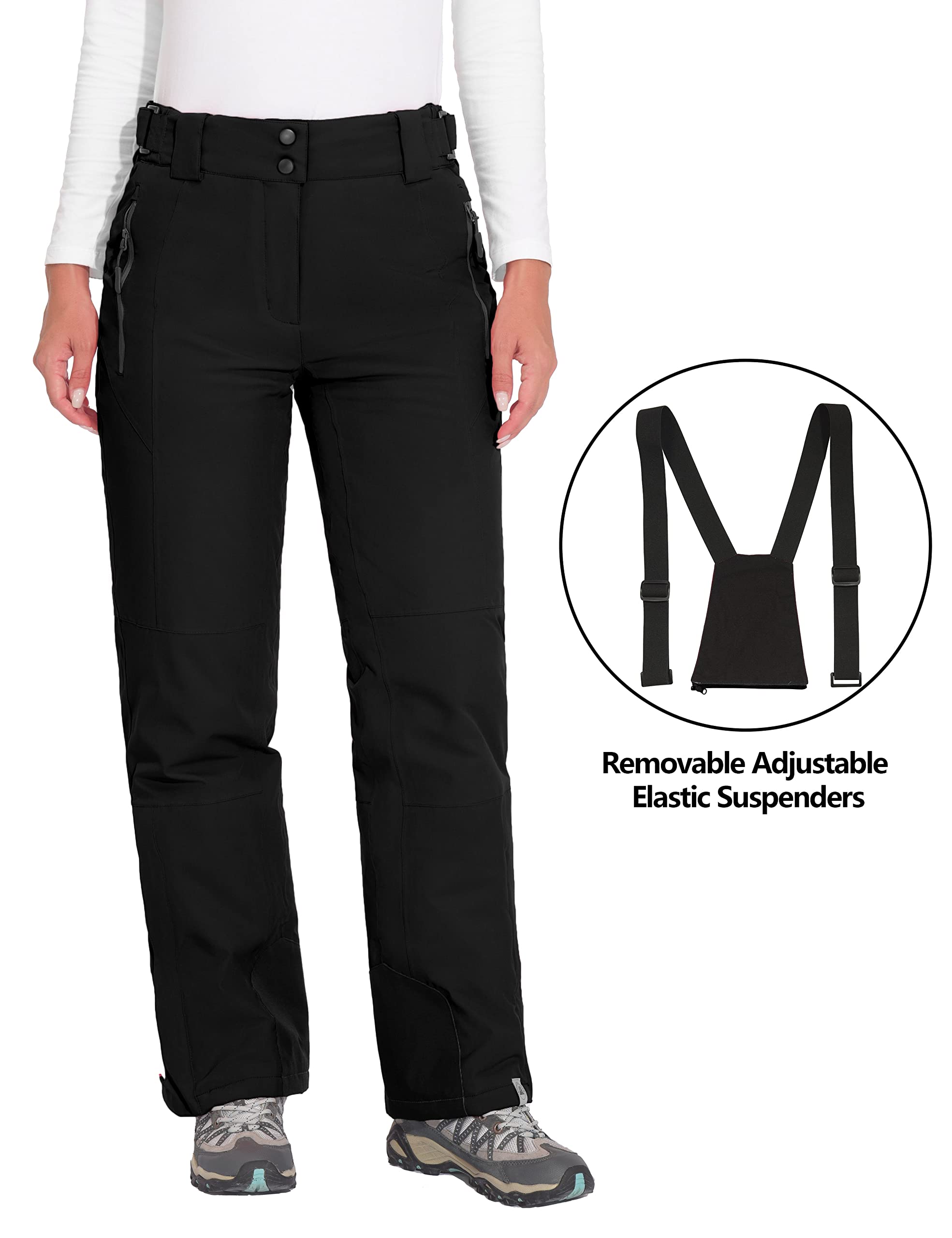 Mapamyumco Women's Ski Bibs Waterproof Insulated Snowboard Pants