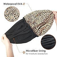 Vista 27 de Auban Gorro de ducha, gorro de ducha para mujer, forro de tela de rizo, EVA, exterior, reutilizable, doble capa, impermeable, gorra de baño grande