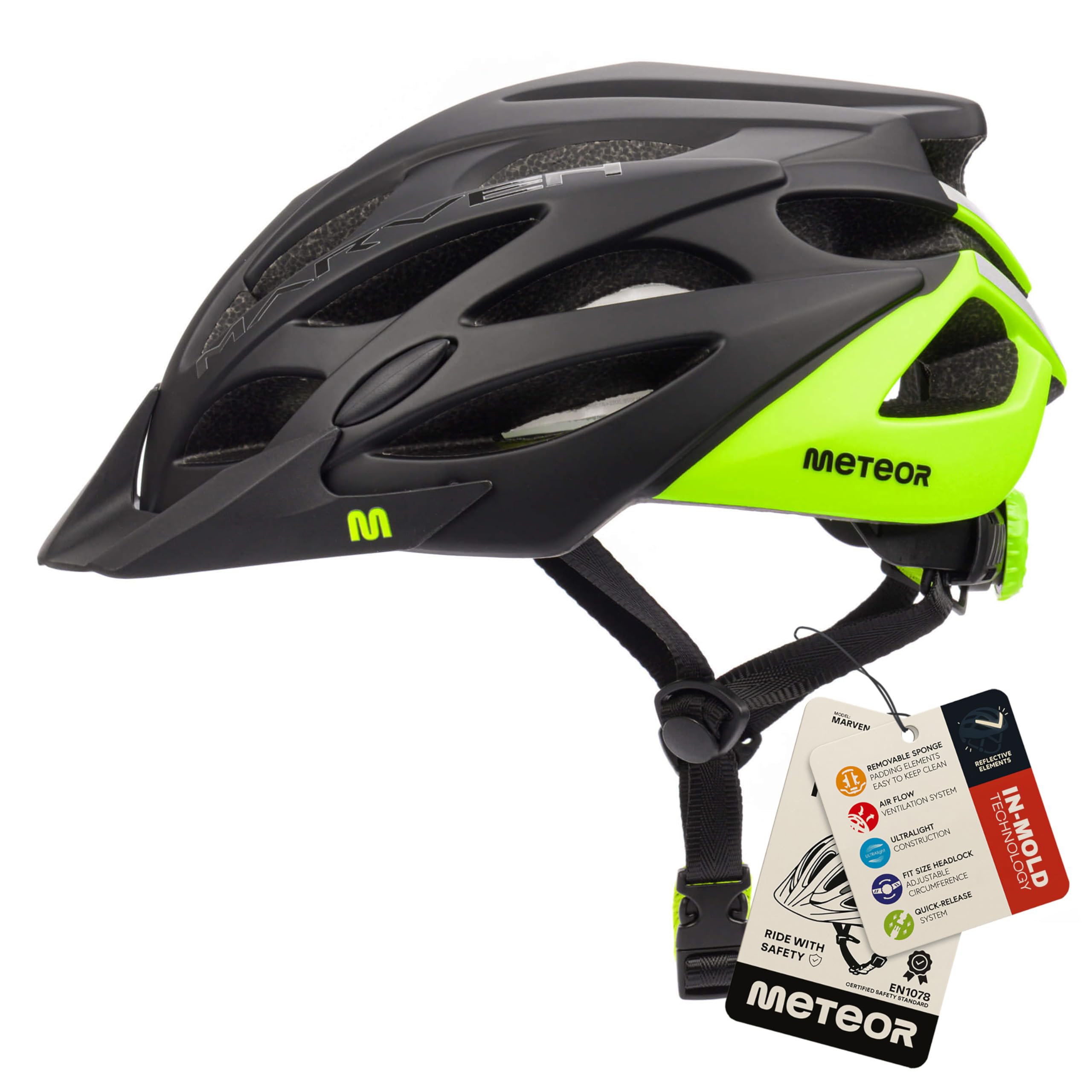 Casque Vélo VTT et VTC Adulte Jeunesse Unisexe Casque de Cyclisme de Réglable de Sport pour BMX Skate Scooter Patines Conçu pour la Sécurité des Utilisateur Marven