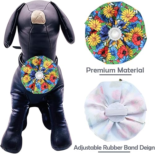 Miniatura 4 de Collar de perro con flores con cuentas, collar para mascotas para cachorros pequeños y medianos, collar deslizante para mascotas, lazo de flores,