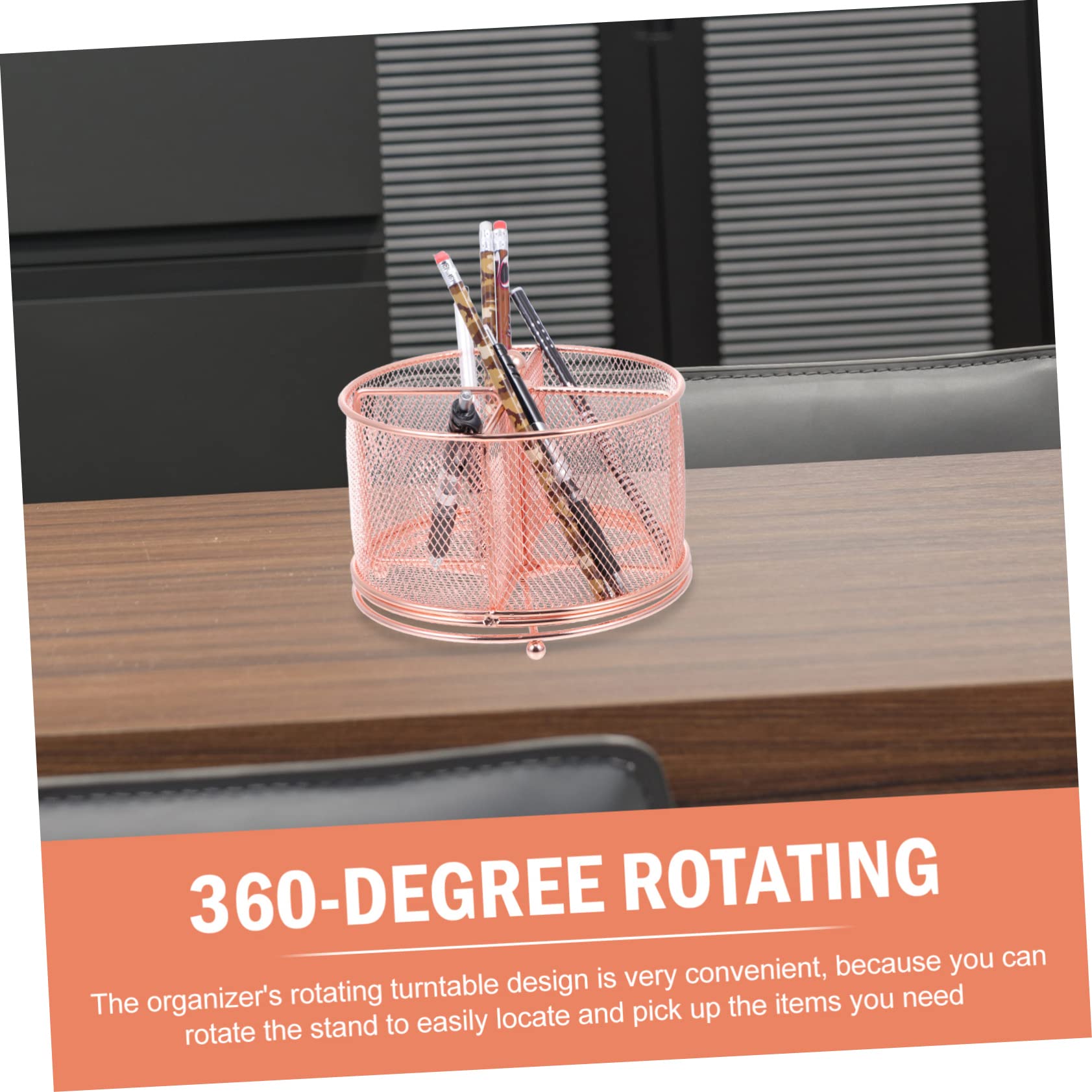 Rotierender Metallstift- Mit Multi-grid-design Für Schreibtischorganisation Aufbewahrung Von Schreibwaren Und Kosmetik Für Büro Und Zuhause