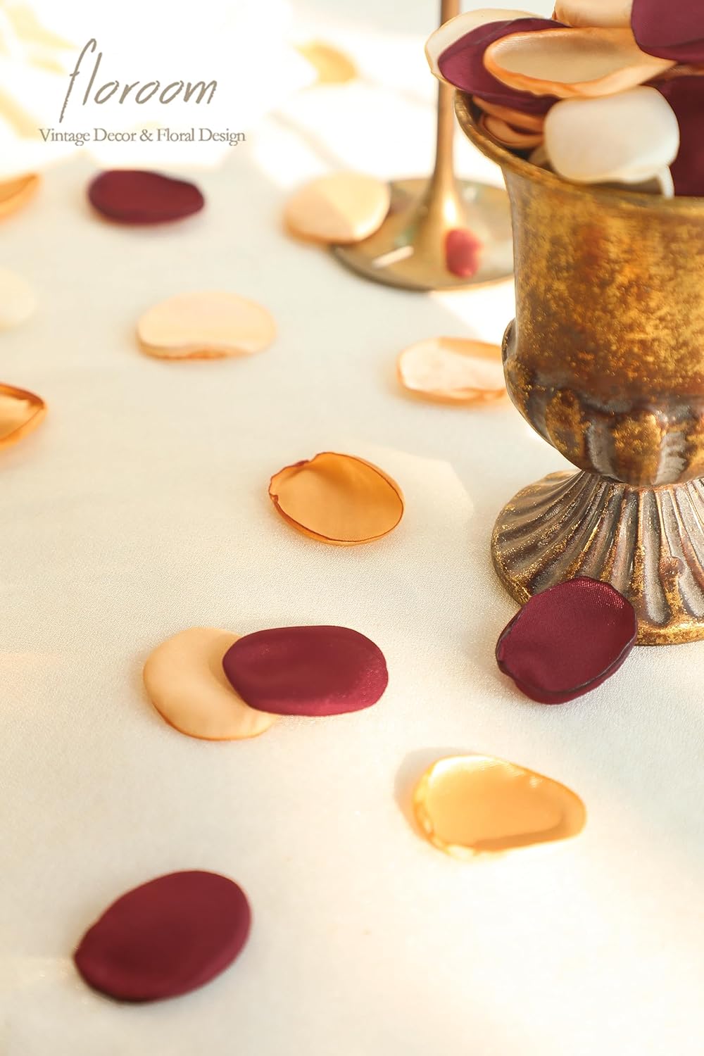 Floroom 300pcs Rose Petals Chic Terracotta Faux Silk Flower Petals Burnt Orange for Wedding Flower Girl Basket Aisle Scatter Table Centerpieces Party Confetti Bridal Shower Romantic Night Decoration - Image 3