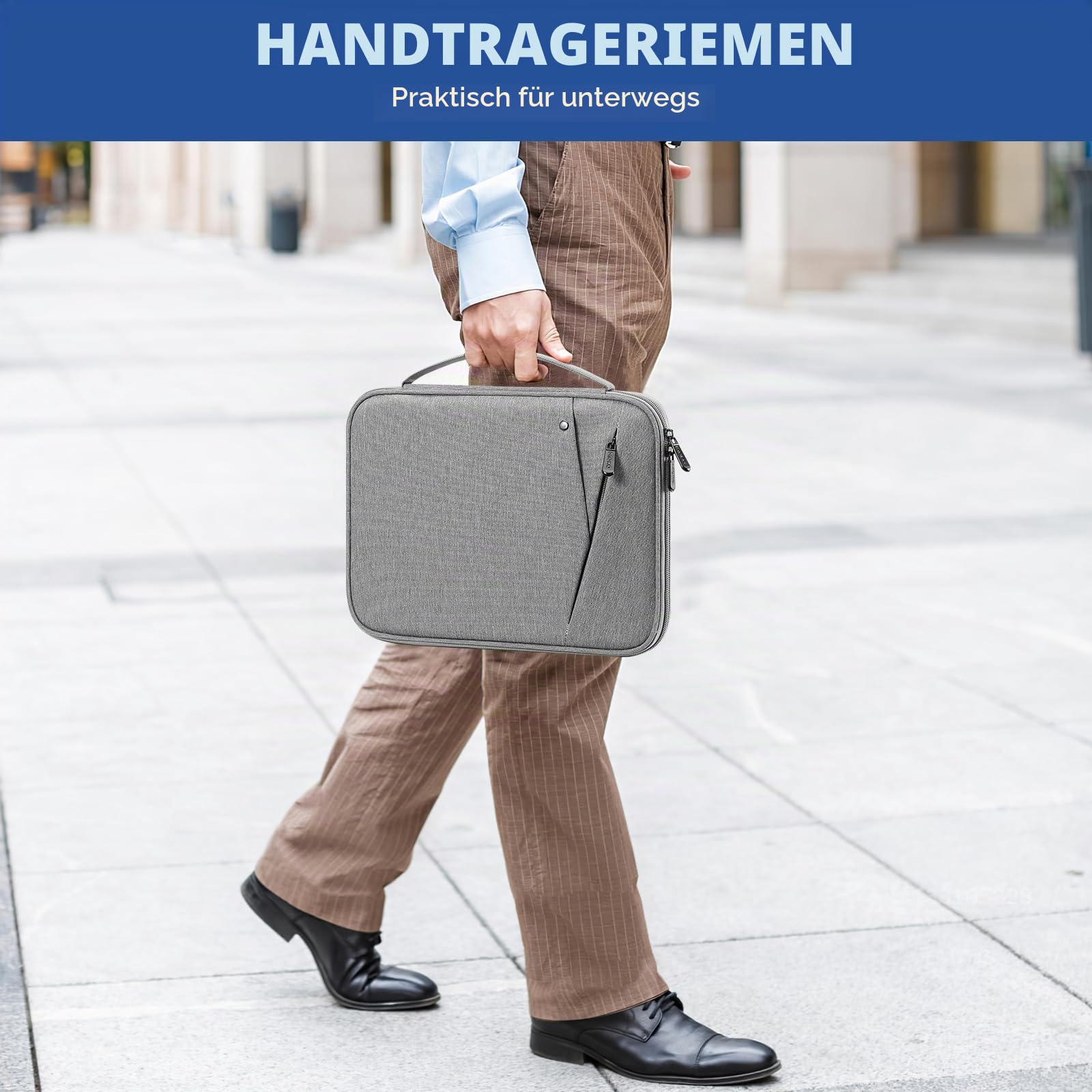 MoKo Tablet Tasche 9-11 Zoll mit Griff Gepolstert, Organizer Sleeve – Ansicht 6