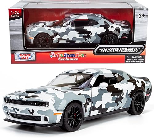 All Star Toys Exclusivo Dodge Challenger SRT Hellcat Widebody Camuflaje 124 Diecast Modelo Motormax 79350 Camo V.2