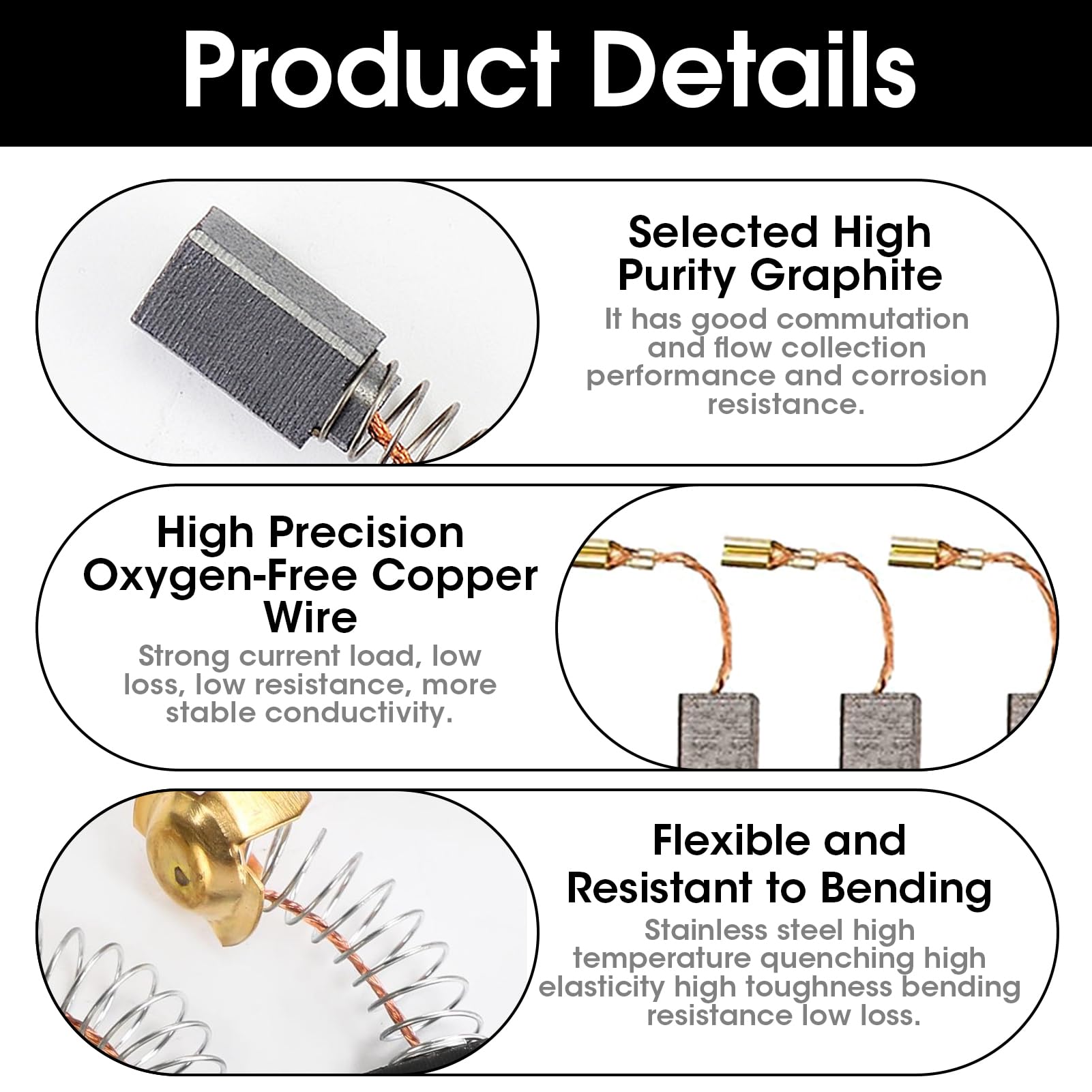 Set 30 Spazzole Di Carbone Per Utensili - 10 Misure Diverse, Per Trapani, Smerigliatrici E Seghe - Foto 5