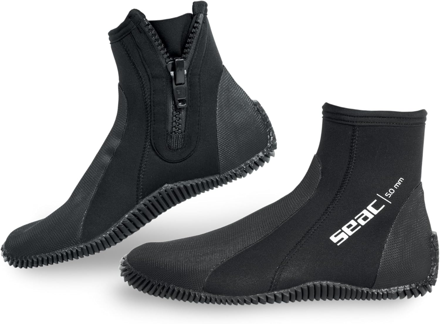 SEAC Unisex Regular The Regular Boot, 5 mm Neoprene Short Diving Boots with Semi-Rigid Sole and Heel and Ankle Protection