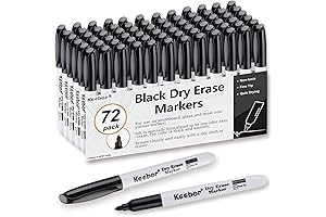 Basic Fine Tip Dry Erase Markers Black, 72 Count Office Bulk