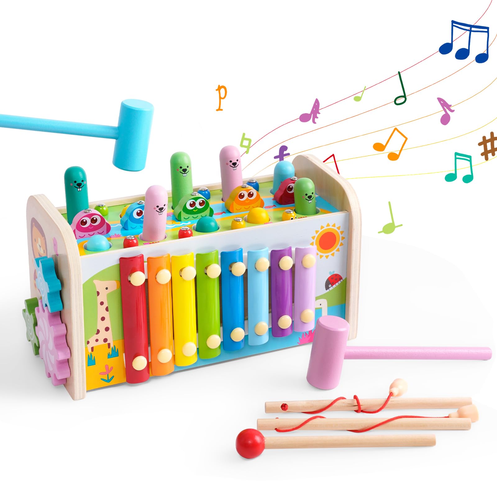 Photo 1 of Wooden Mixer Set, Mixer Sets for Kids Toddler, Toy Mixer Playset Play Kitchen Accessories Gift for Boys Girls Ages 3+
Playtex 2 Tier Spining Drying Rack - White
Yosamy 7-in-1 Wooden Hammering Pounding Toys for Kids, Montessori Toys for Babies, Toddlers Ea