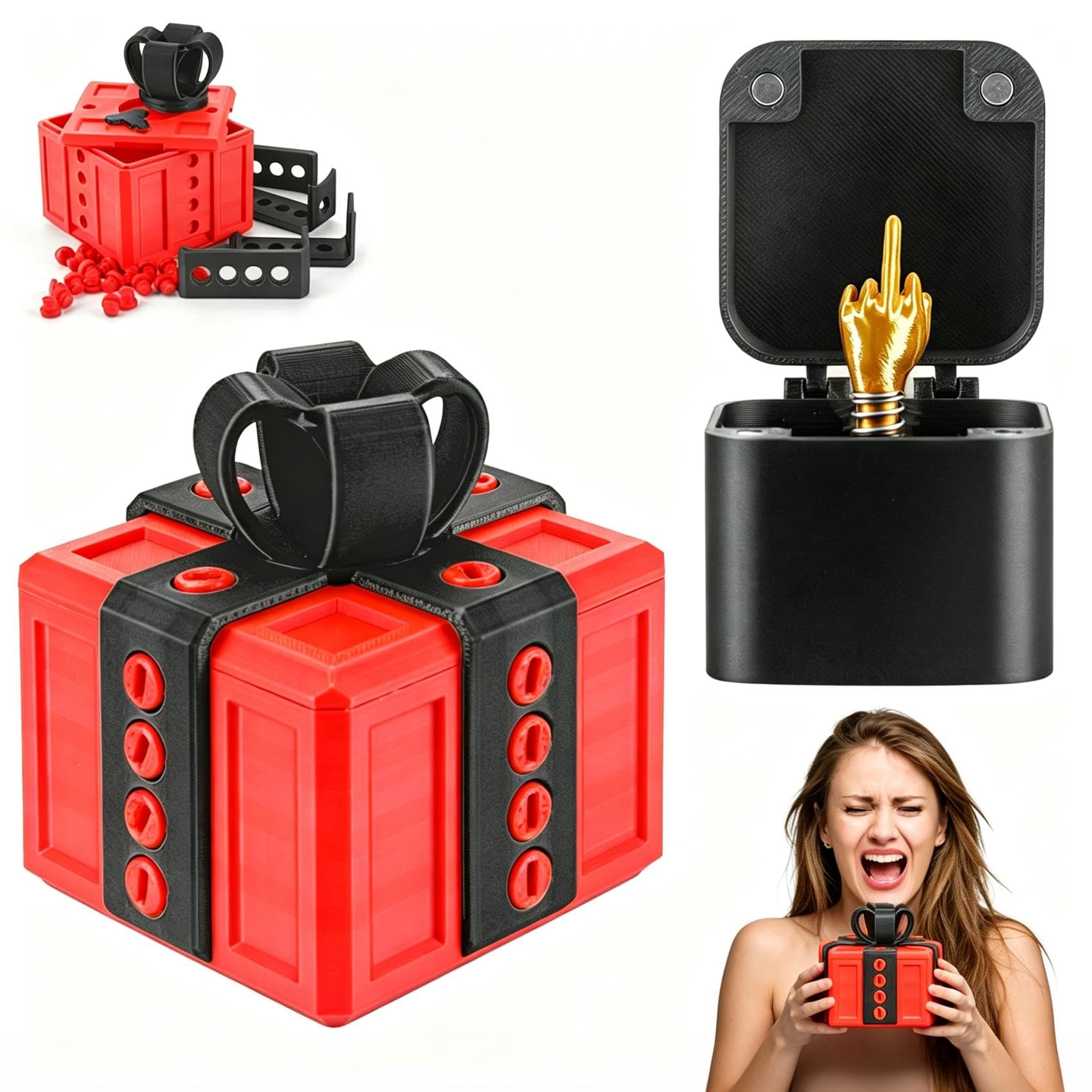 2 Pcs Annoying Gift Box with Surprise Finger, Prank Box with Funny Finger