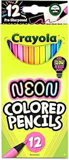 Neon Colored Pencils Set (12ct), Glow in The Dark Colored Pencils for Kids, Presharpened, Gift for Kids, Ages 3+