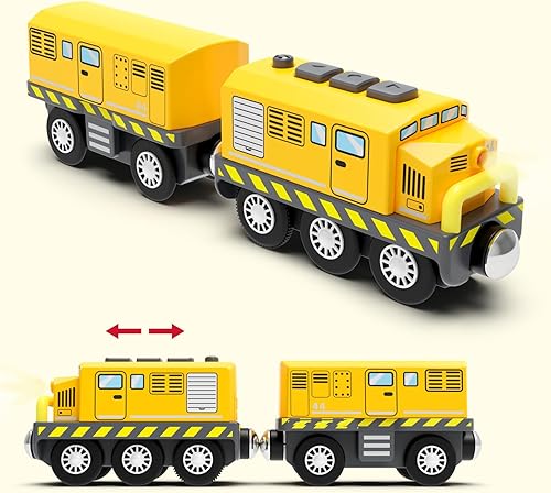 Miniatura 8 de Brio - Tren de juguete motorizado para pista de tren de madera, funciona con pilas, con conexión magnética, compatible con Thomas, accesorios Brio,