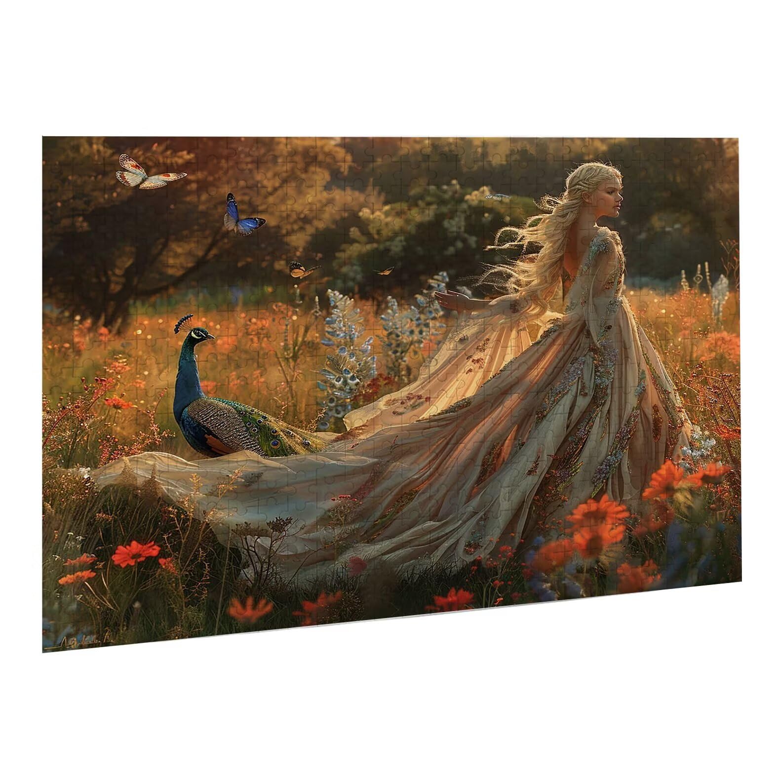 Jigsaw Puzzle, 1000 Pezzi Puzzle Classici, Donna. Puzzle Rilassamento Intelligence, Mpossibile Difficile Puzzles impegnativo per adulti Puzzles per Gioco Familiare, Regalo per Amore Amico Paone K0F917