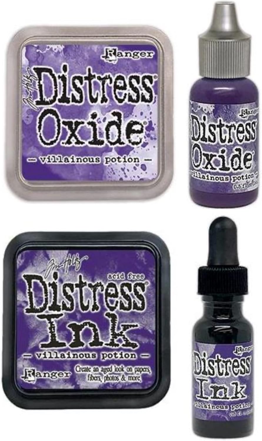 Tim Holtz New Distress Villainous Potion October 2021 Release, Distress Oxide Ink Pad/Oxide Reinker, Distress Ink Pad/Distress Reinker