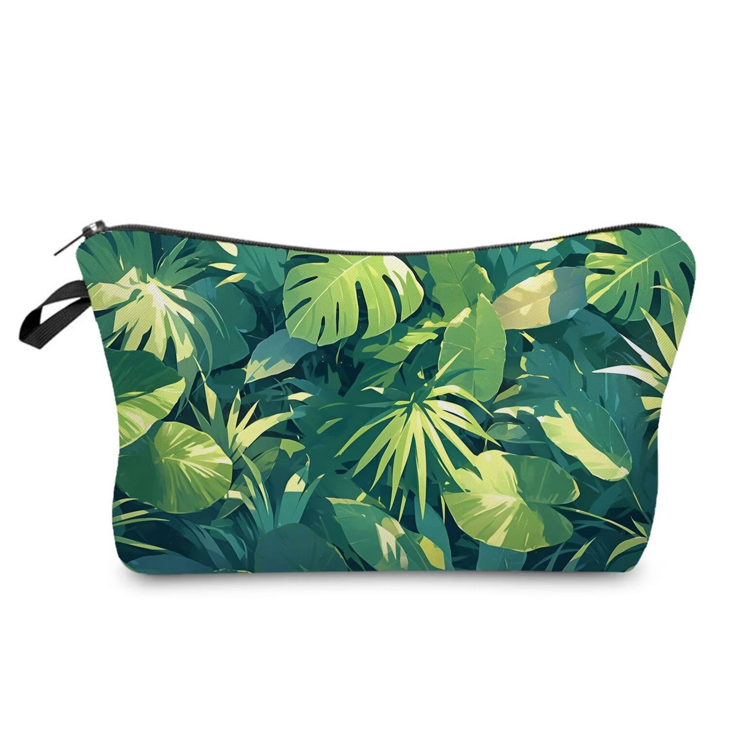 Livel lhood Palm Leaves Makeup Bag Small Organizer Bag Toiletry Zipper Pouch Monstera Leaves Cosmetic Bag Birthday Present for Women Friends Sisters