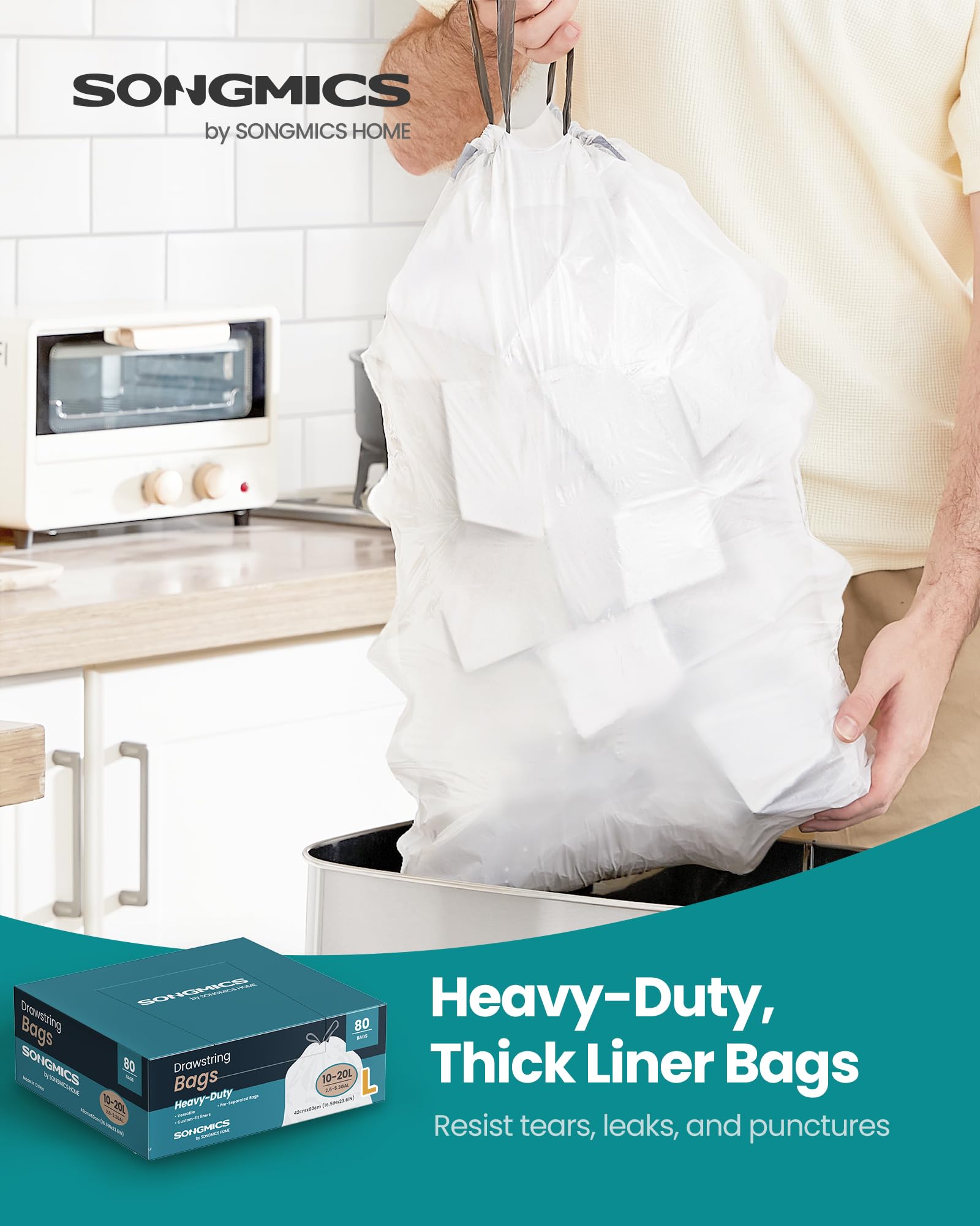 4 Gallon 220 Counts Strong Trash Bags Garbage Bags, Bathroom Trash Can Bin Liners, Small Plastic Bags For Home Office Kitchen, Fit 12-15 Liter, 3,3.5,4.5 Gal, Clear - View #13