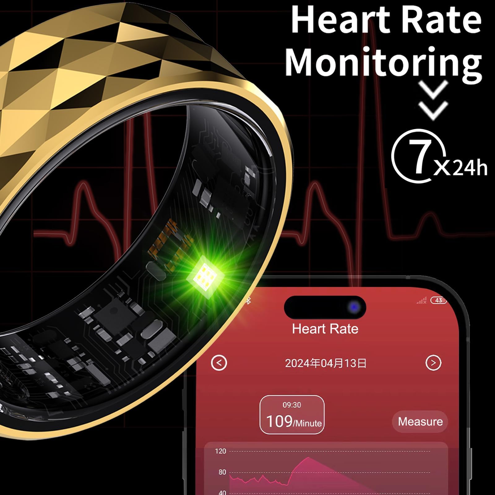 Findtime Smart Ring For Men Women Smart Ring Android IOS Fitness - View #5