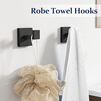 STWWO 20-Pieces Matte Black Bathroom Hardware Set